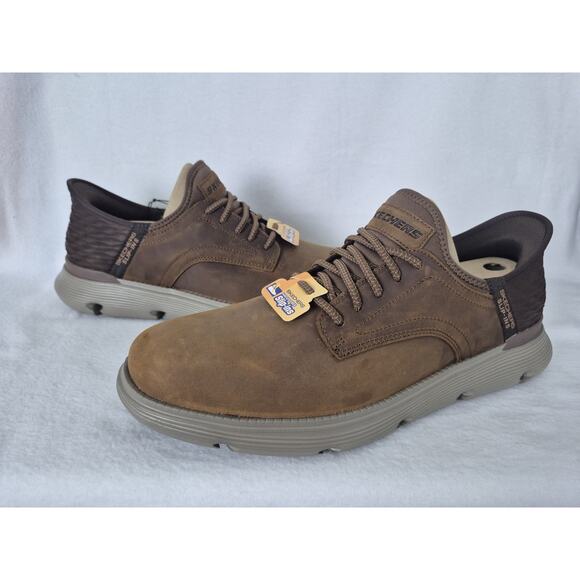 Skechers Men's Slip-Ins Size 13 Dark Brown Garza-Gervin Gogamat Arch Memory Foam - Picture 2 of 12